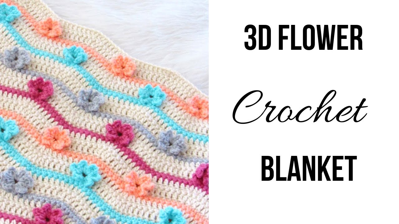 Crochet Afghan Pattern With 3D Flowers