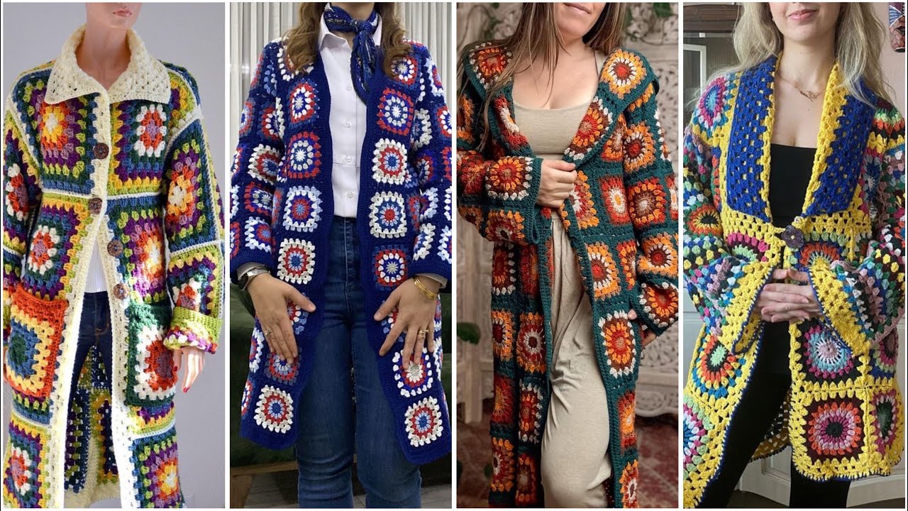 Gorgeous latest crochet long cardigan jacket designs ideas #crochet #cardigan 