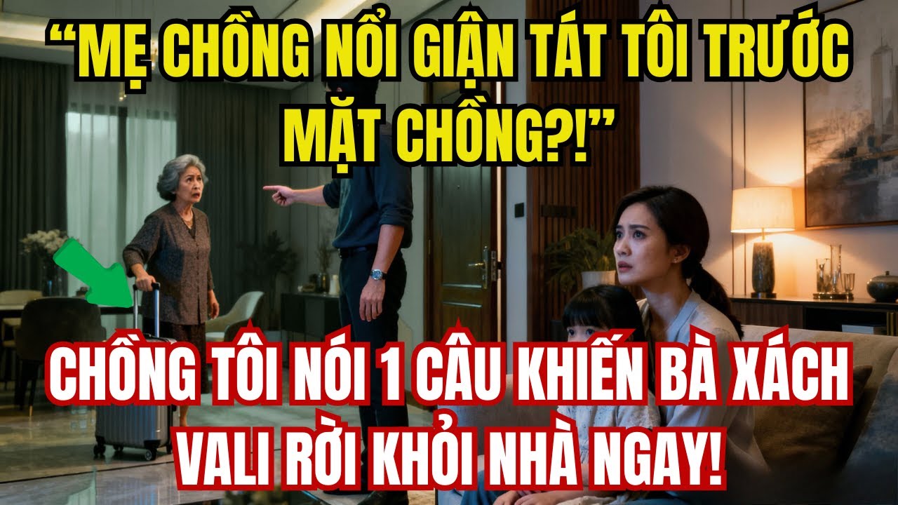 Mẹ Chồng Tát Tôi Trước Mặt Con Nhỏ, Chồng Tôi Đứng Dậy Nói 1 Câu Khiến Bà Xách Vali Rời Nhà Ngay