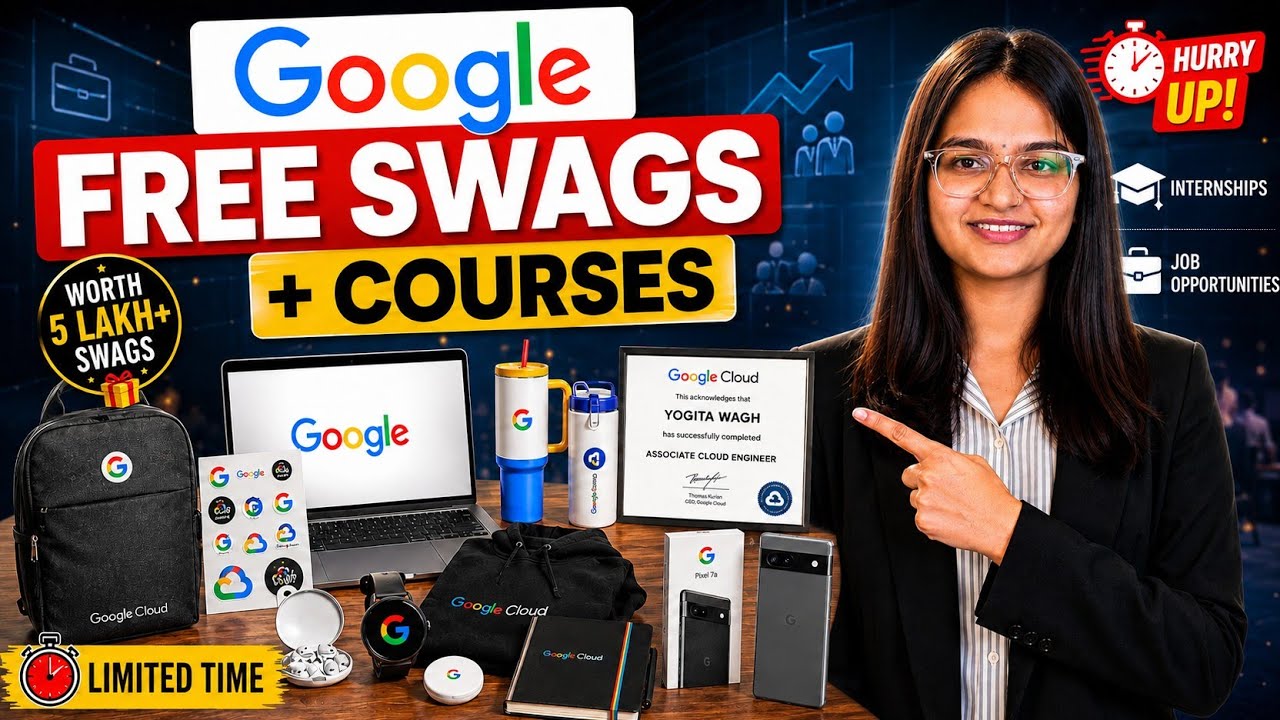🔥Get FREE Google Swags worth lakhs | 99% Students don't know this | Free swags, Certificate + Course