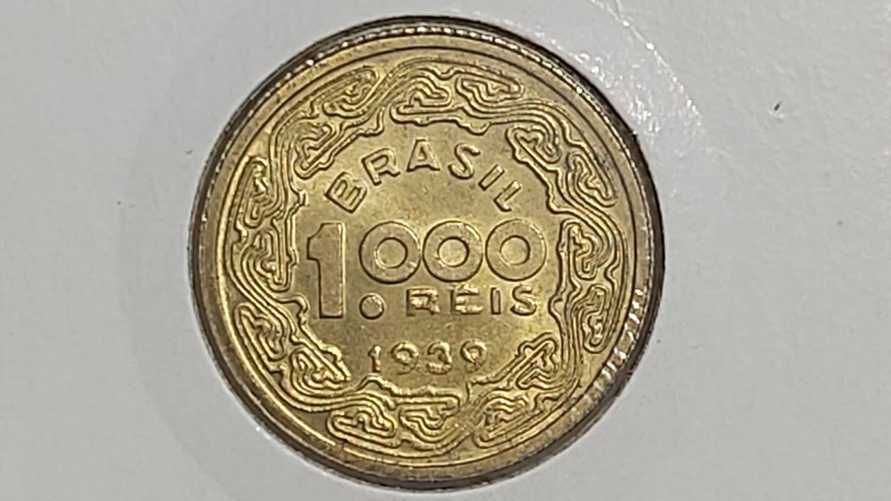 Moeda de 1000 Réis ano 1939. Valor atualizado.