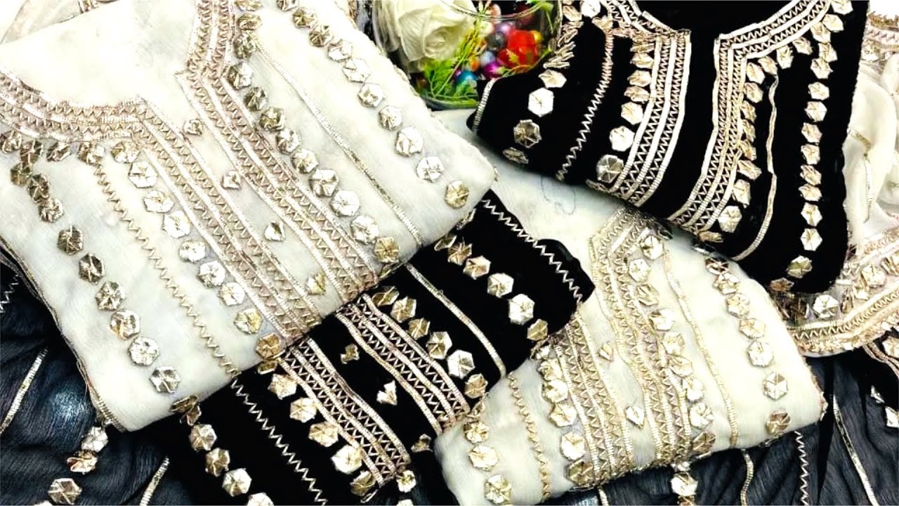 SALE 🤩 Gota Patti work Dress Design Gota Patti Dress SALE 𝗚𝗼𝘁𝗮 𝗣𝗮𝘁𝘁𝗶 𝘄𝗼𝗿𝗸 گوٹہ پٹی