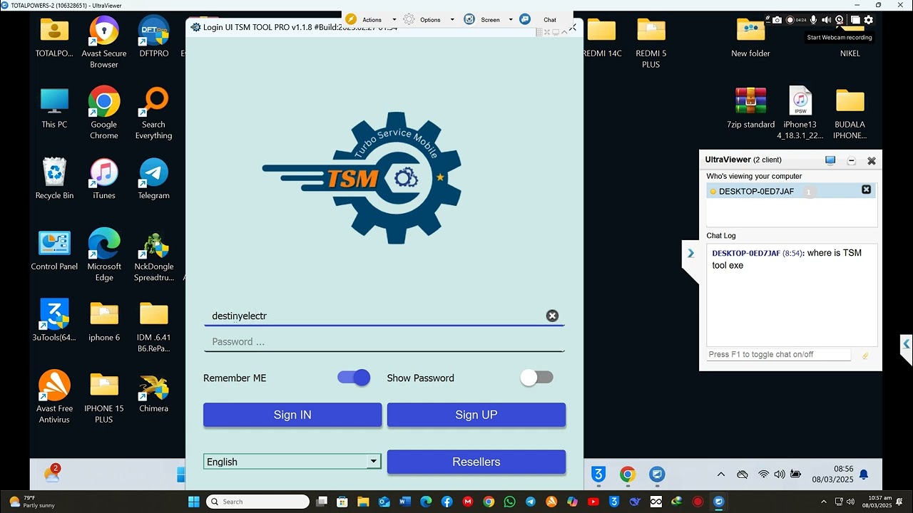 SAMSUNG A055F U7 REMOVE KG USING TSM TOOL PRO (UTRAVIEWER REMOTE WORK)