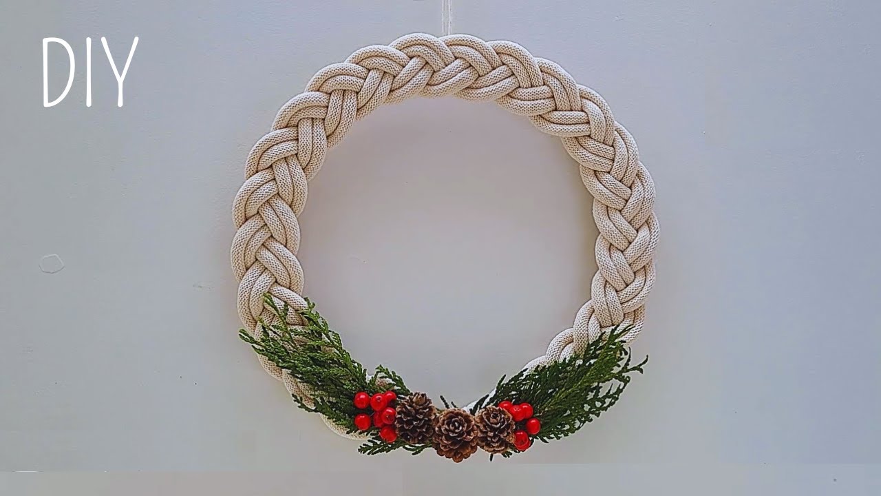 🍒🍃 FÁCIL! DIY CORONA Navideña de MACRAME (paso a paso) | DIY Macrame Christmas Wreath (step by step)