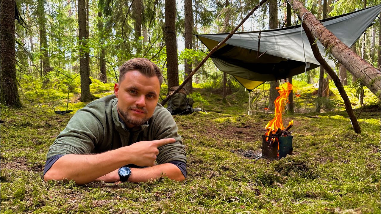 Stockbrot & Kartoffelsuppe – 24H Overnight Bushcraft am Bach mit der Hängematte