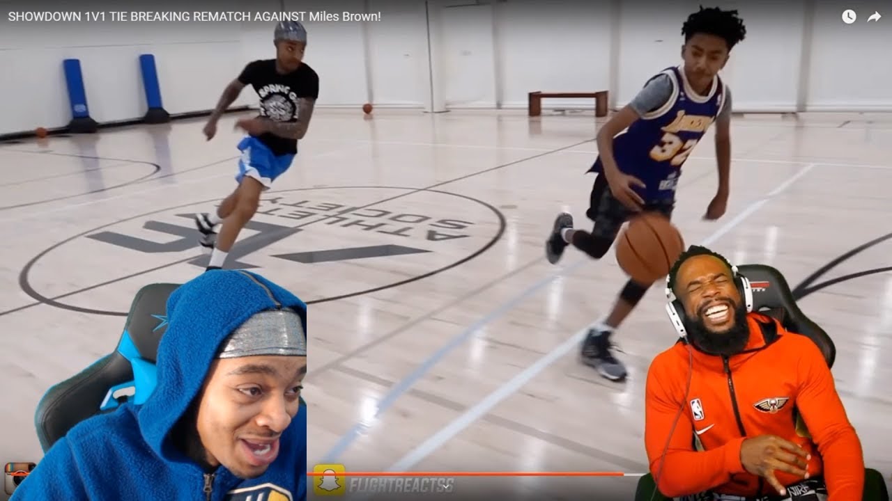 Reacting To FLIGHT TRIES TO STEAL THE BALL FROM 13 OLD MILES BROWN! I'M CRYING LAUGHING!