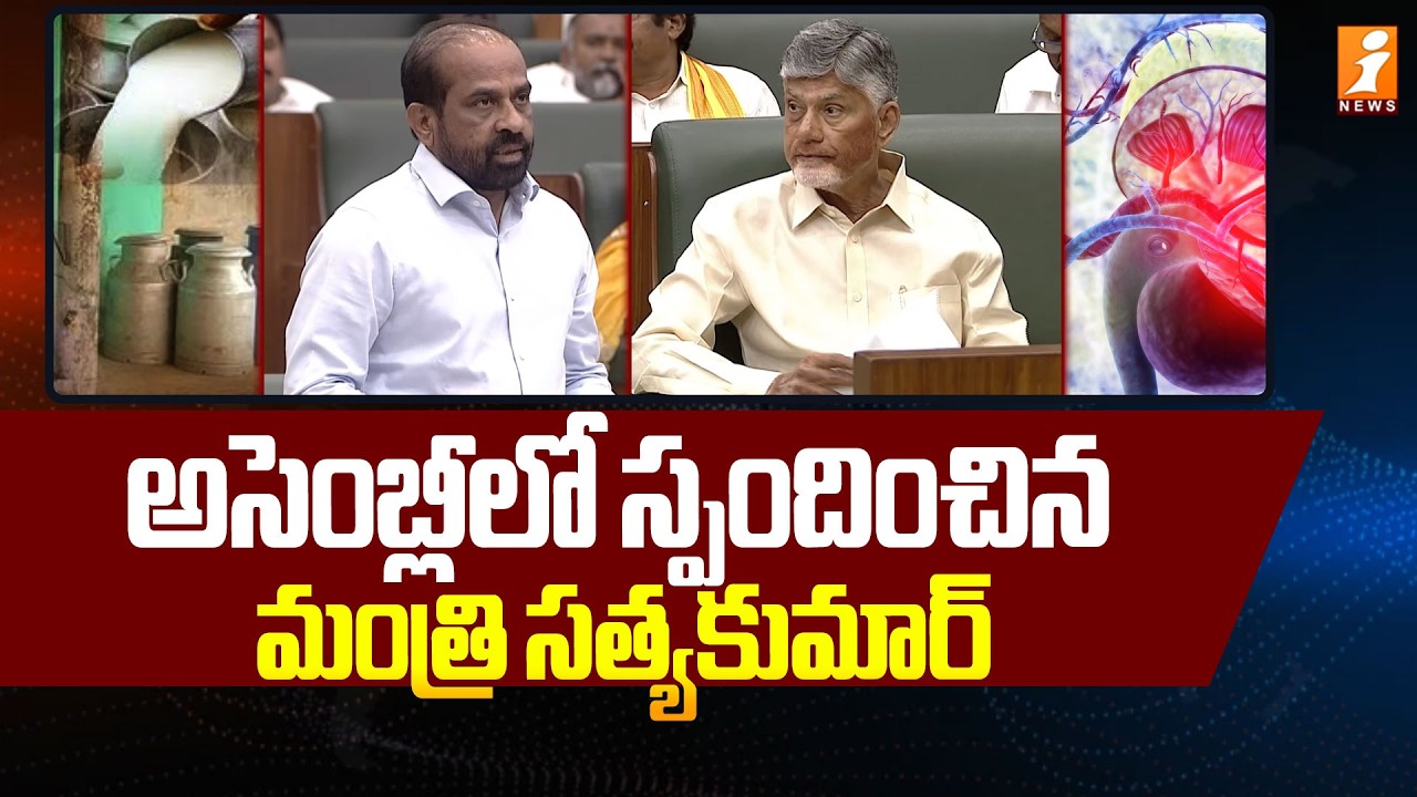 అసెంబ్లీలో స్పందించిన మంత్రి సత్యకుమార్  | Milk Contamination in Rajahmundry | AP Assembly | iNews