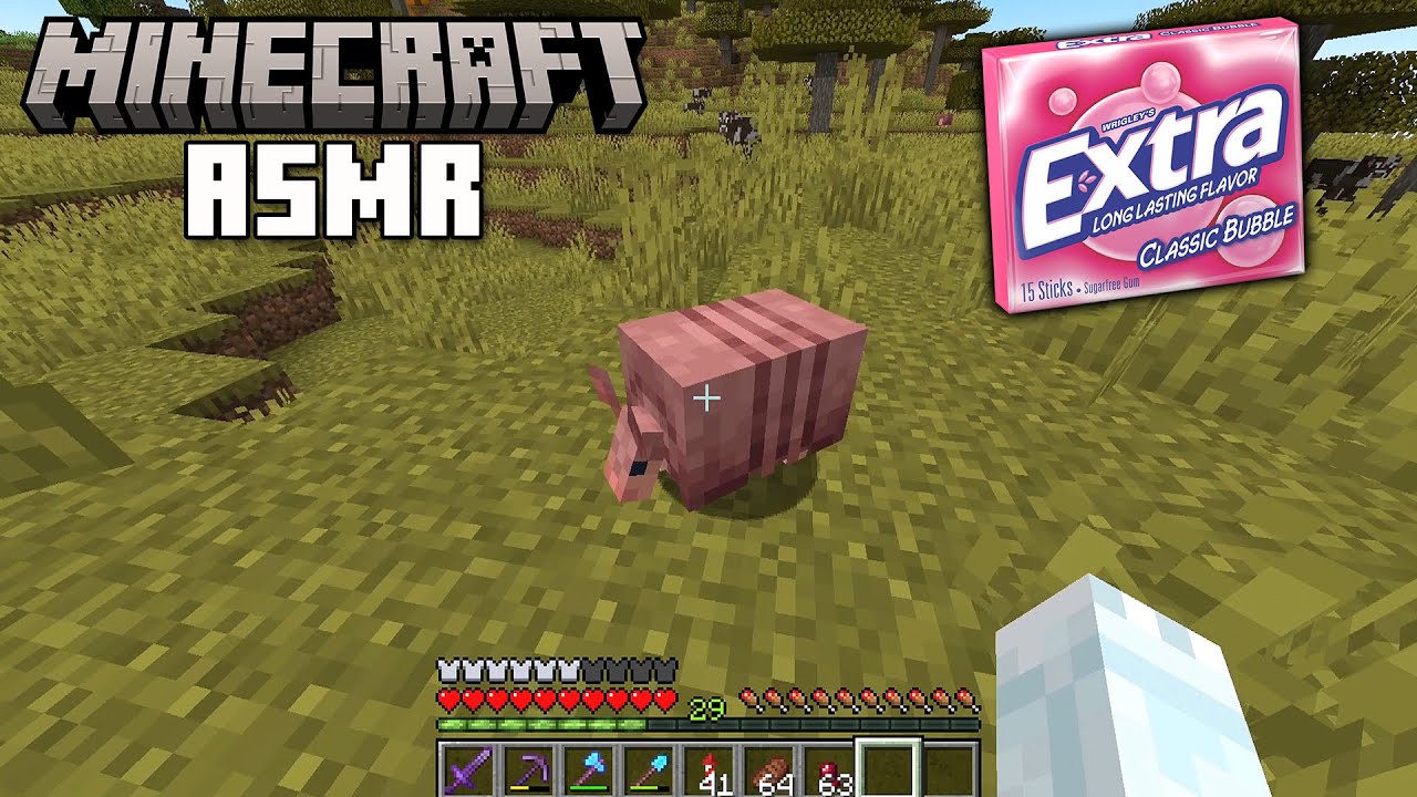 ASMR Minecraft Survival (Gum Chewing, Whispering & Keyboard Sounds)