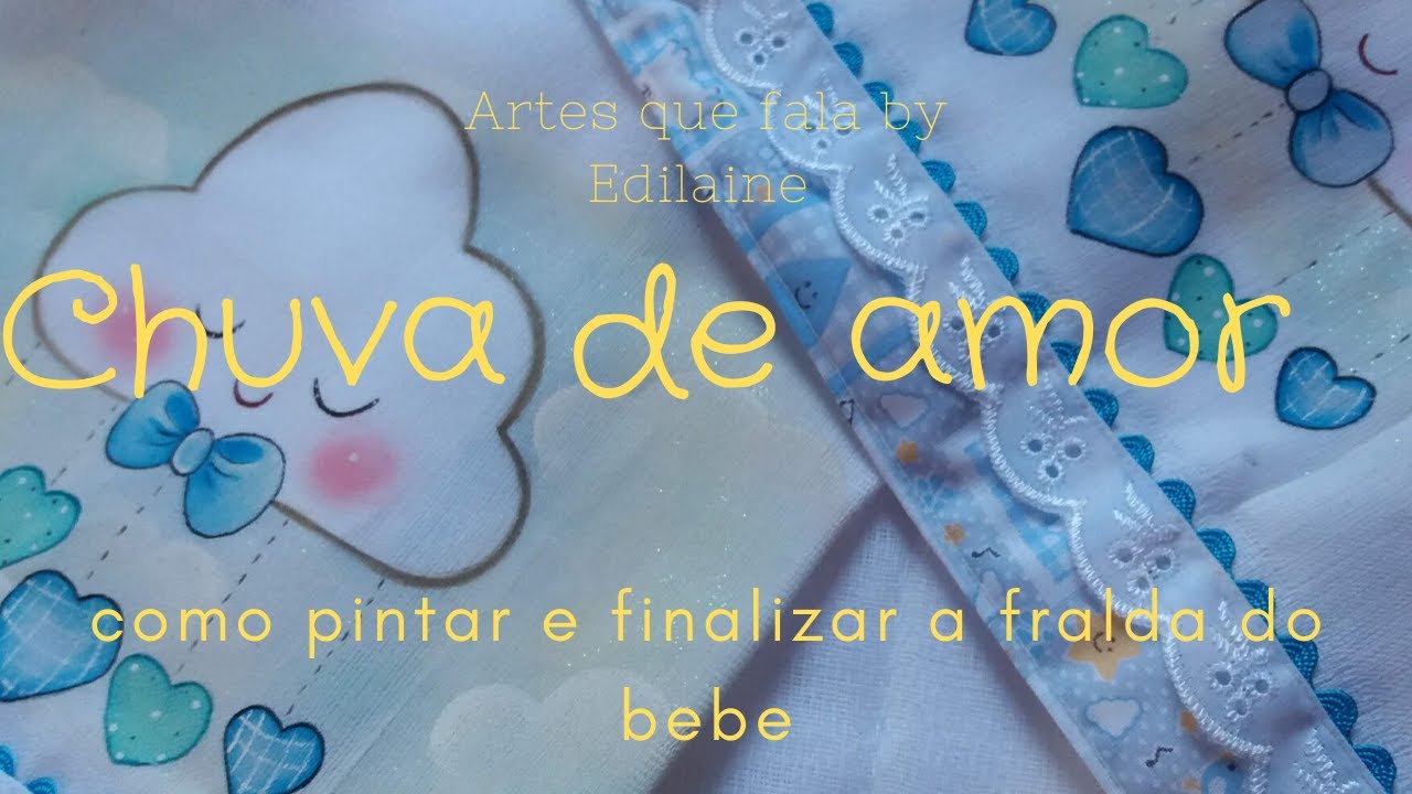 Como pintar nuvem de bênção na fralda do bebê e finalizar #comopintar #DIY