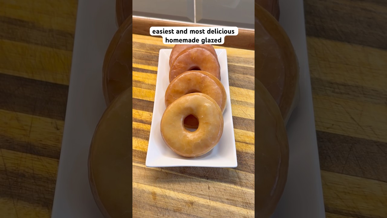Easy Homemade Glazed Donuts 😍 #baking #easyrecipe #donut