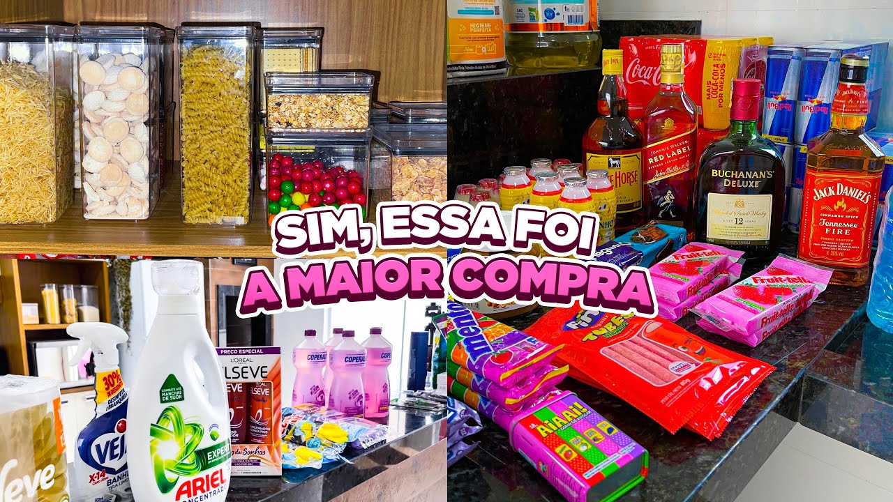 MOSTRANDO E ORGANIZANDO A MAIOR COMPRA DO MÊS! 😱 QUANTO FICOU? CHEGOU O TAPETE DA SALA 😍