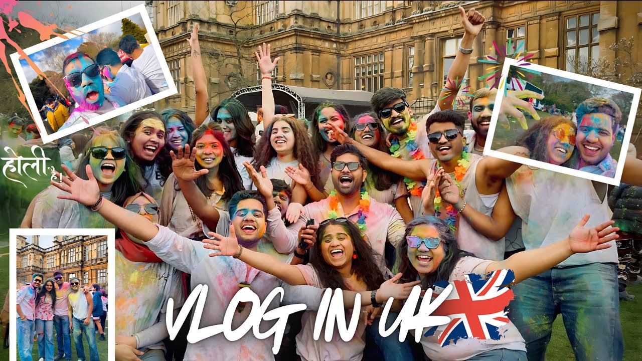 First Holi in UK 2025 🇬🇧 | Crazy Colors, Dance & Fun | Indian Student Festival Vlog