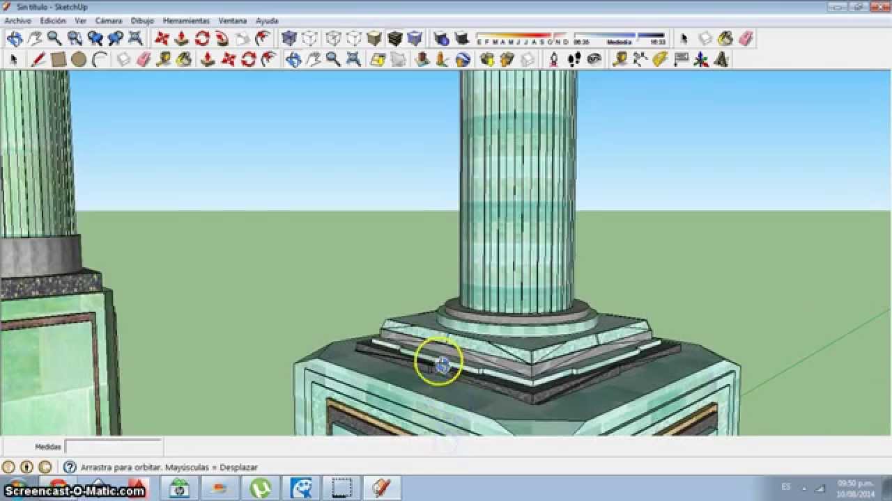 Como hacer una columna en sketchup(How to make Pillars in Sketchup)