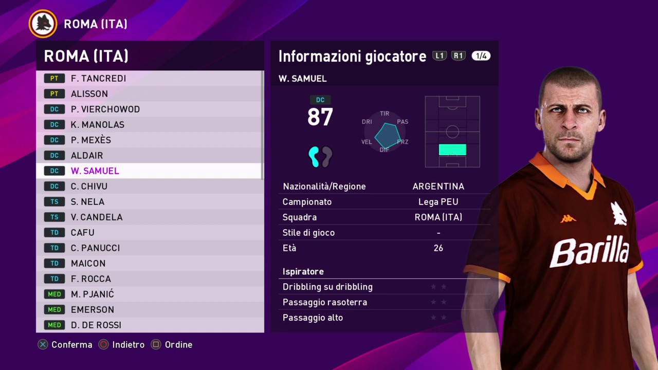 eFootball PES 2020 (PS4) - ROMA CLASSIC ALL TIME XI (4/100)
