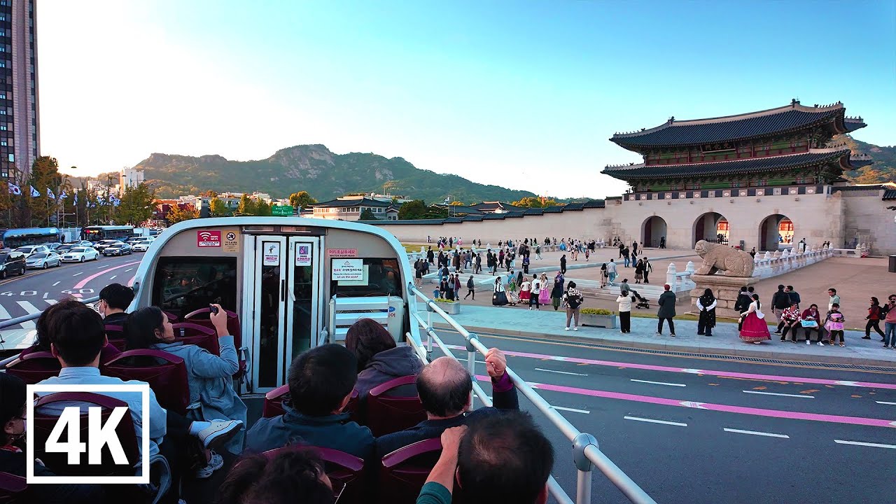 City Tour Bus in Autumn Seoul 🚍 Unforgettable City Views! | 4K