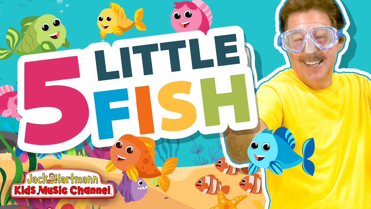 Five Little Fish  Fun Finger Counting Song for Kids! Jack Hartmann