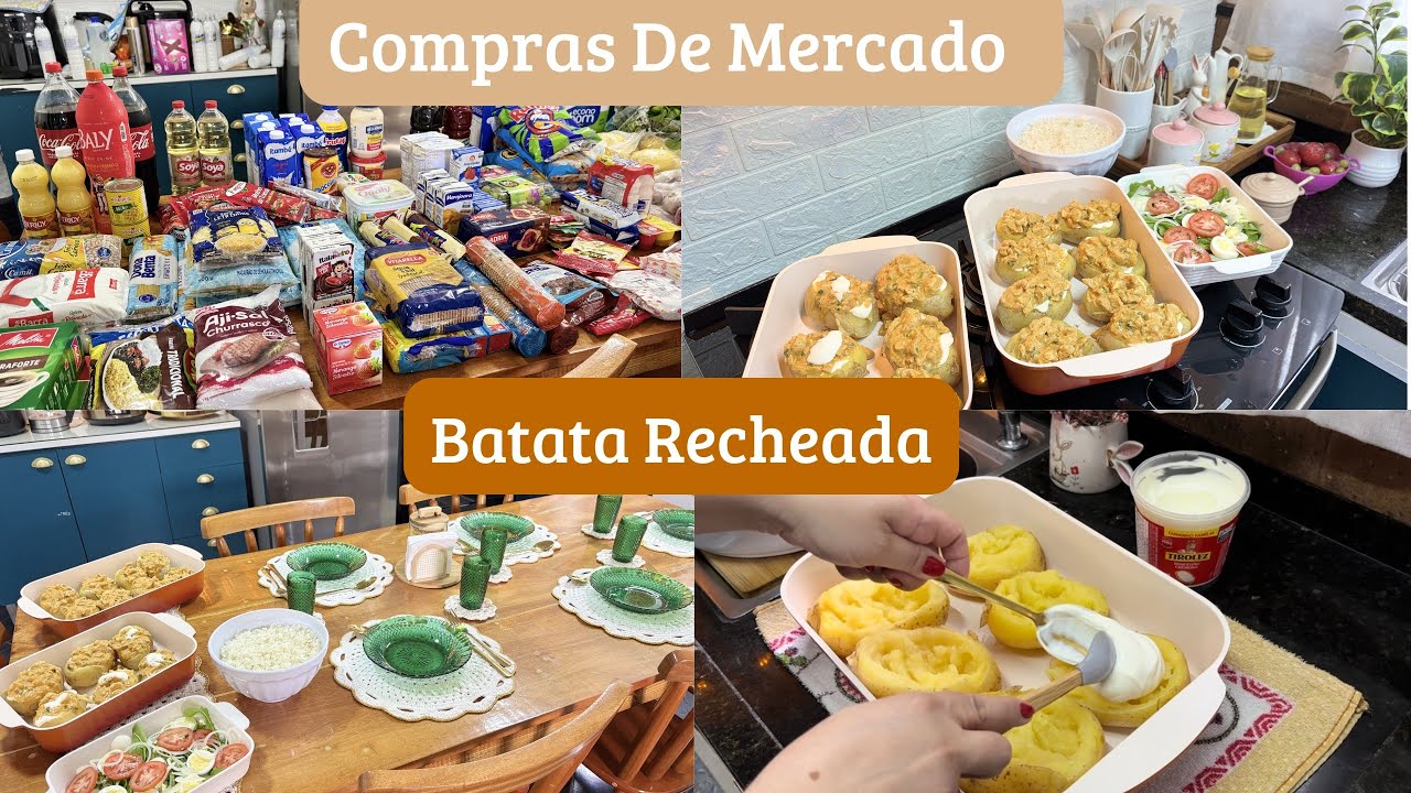 Compras de mercado | Fiz batata recheada ficou uma delicia.