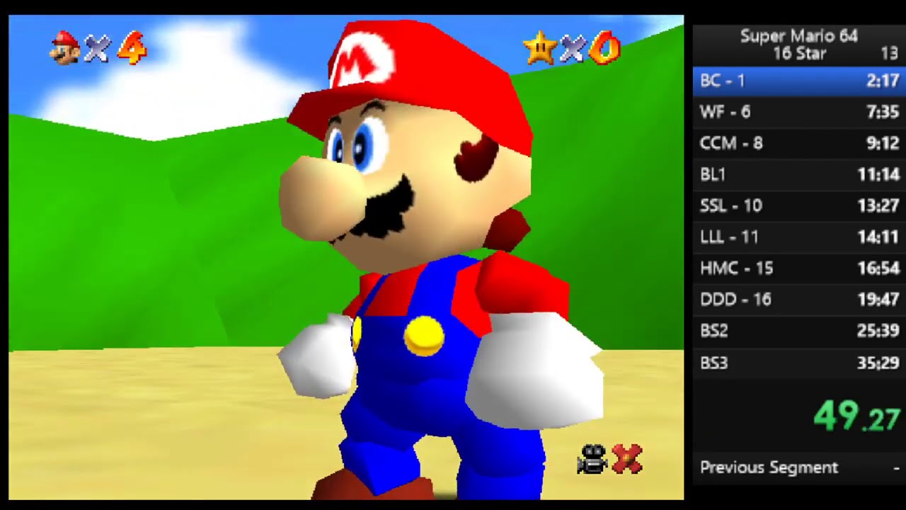 16 Star Speedrun practice - Super Mario 64