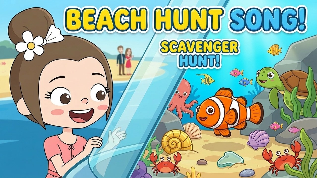 We Found Ocean Animals! 🐠🦀 | Beach Hunt Song for Kids | Sea Creature Learning