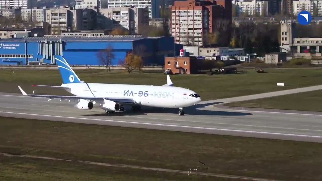 Ilyushin Il-96-400M takes off for the first flight