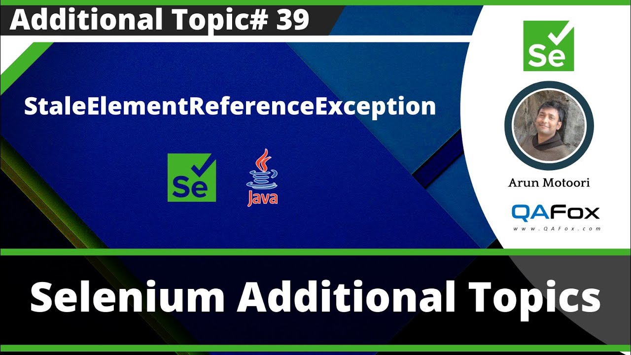 StaleElementReferenceException - Selenium Exception Type