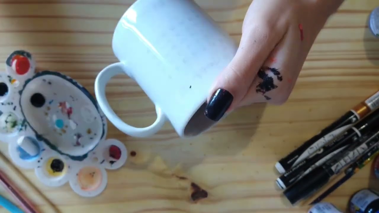caneca personalizada a mão - faça você mesmo - tinta vitro 150°