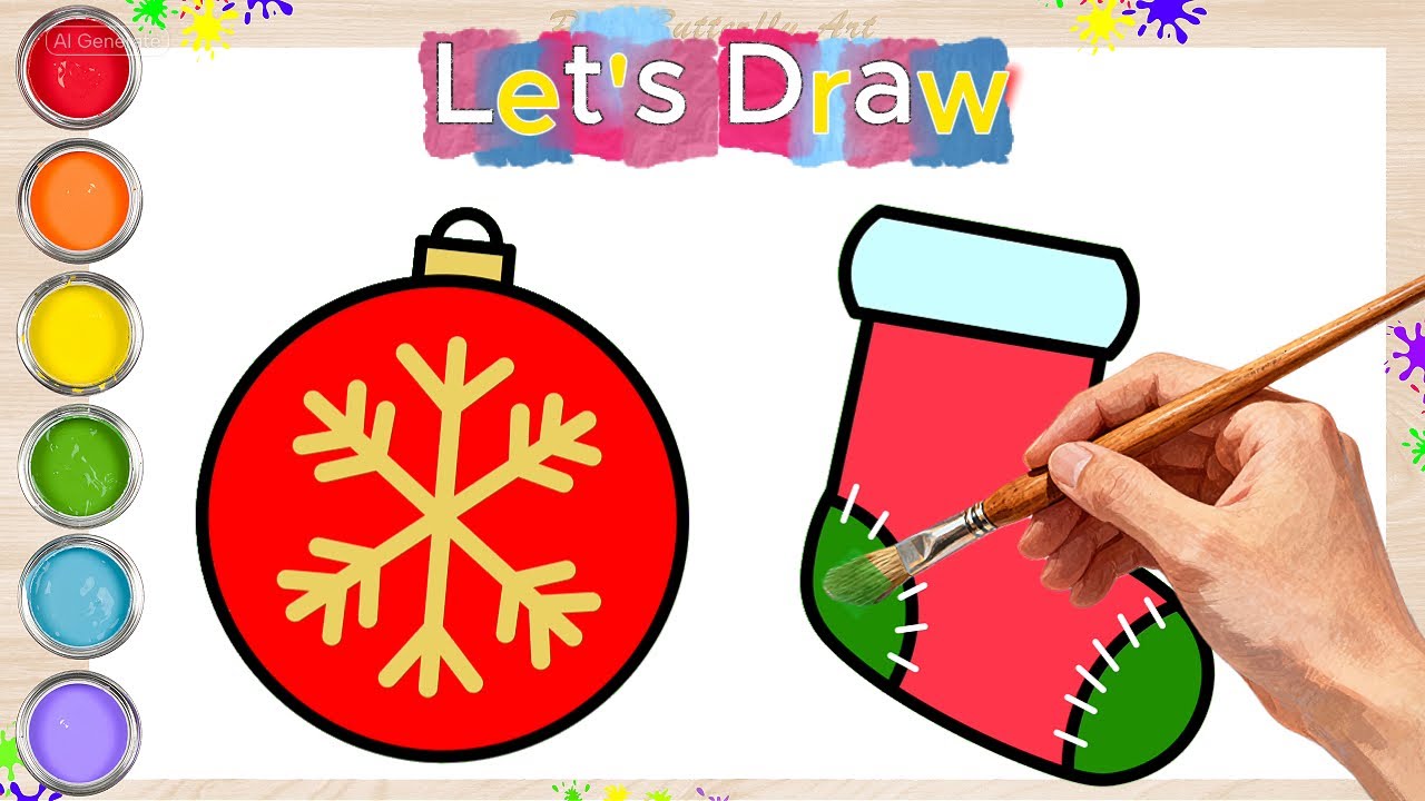 Christmas Ball #easydrawings #coloring  #pinkbutterflyart #howtodraw #drawingforkids #christmas