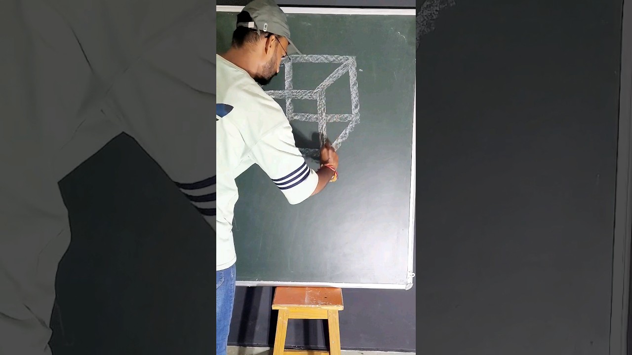 Draw 3D Cube drawing | #kidsdrawing #easydrawing #art #shortsviral
