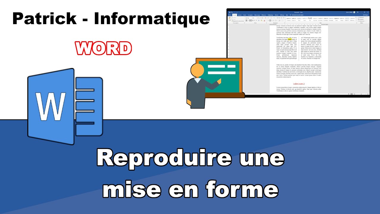 Tuto Word 2019 - Reproduire une mise en forme
