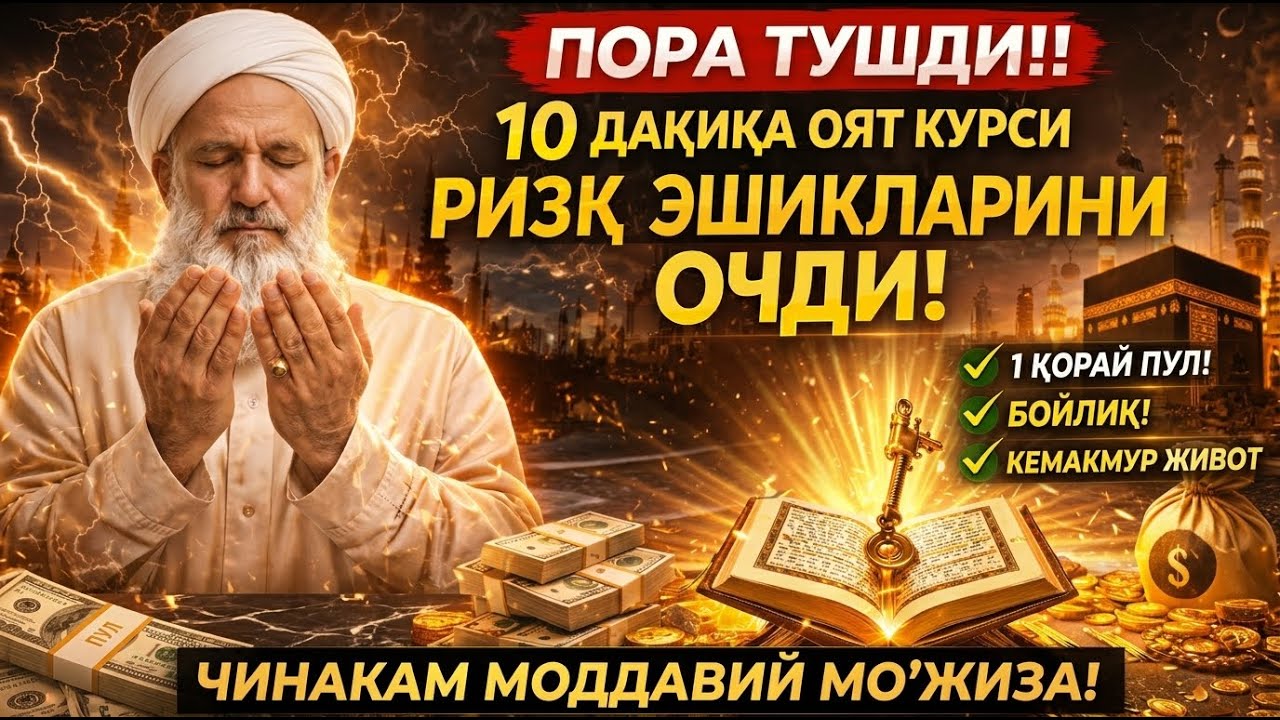 🔴 LIVE Oyat Kursi – Rizq, Mall, Uy VA Soğliq Uchun Eng Qudratli Duo |Кун Давомида