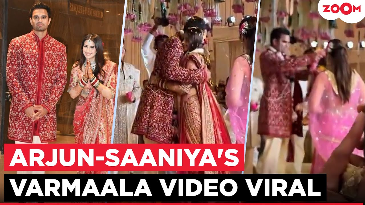 Arjun Tendulkar-Saaniya Chandhok's Varmaala video goes VIRAL; Fans happy to see the couple!