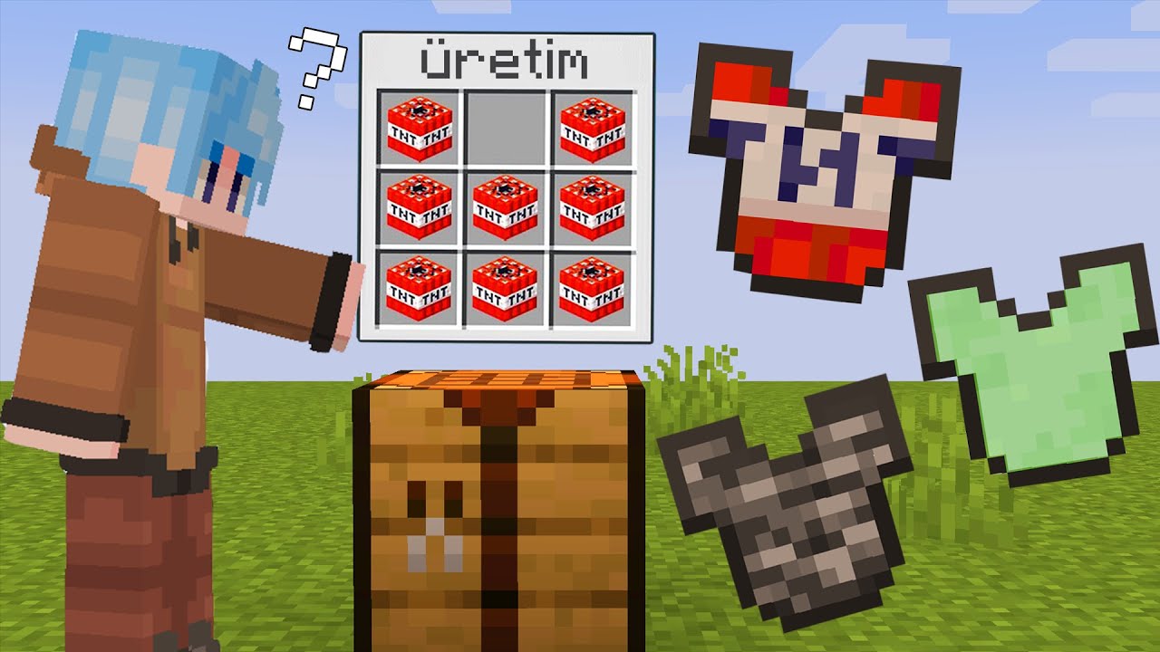 Minecraft AMA her BLOK ile ZIRH yapabiliyorum