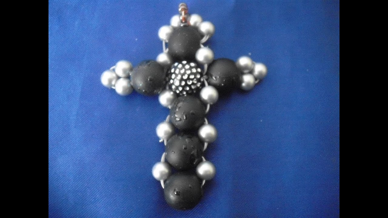 Kreuz aus Perlen Perlenschmuck beading