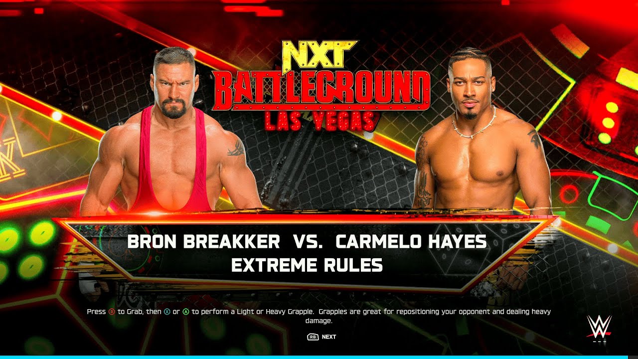 WWE 2K25 - Bron Breakker vs. Carmelo Hayes | Next Gen Phenoms