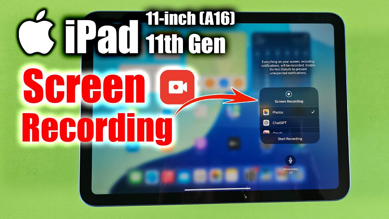 How to screen record on iPad 11th generation
