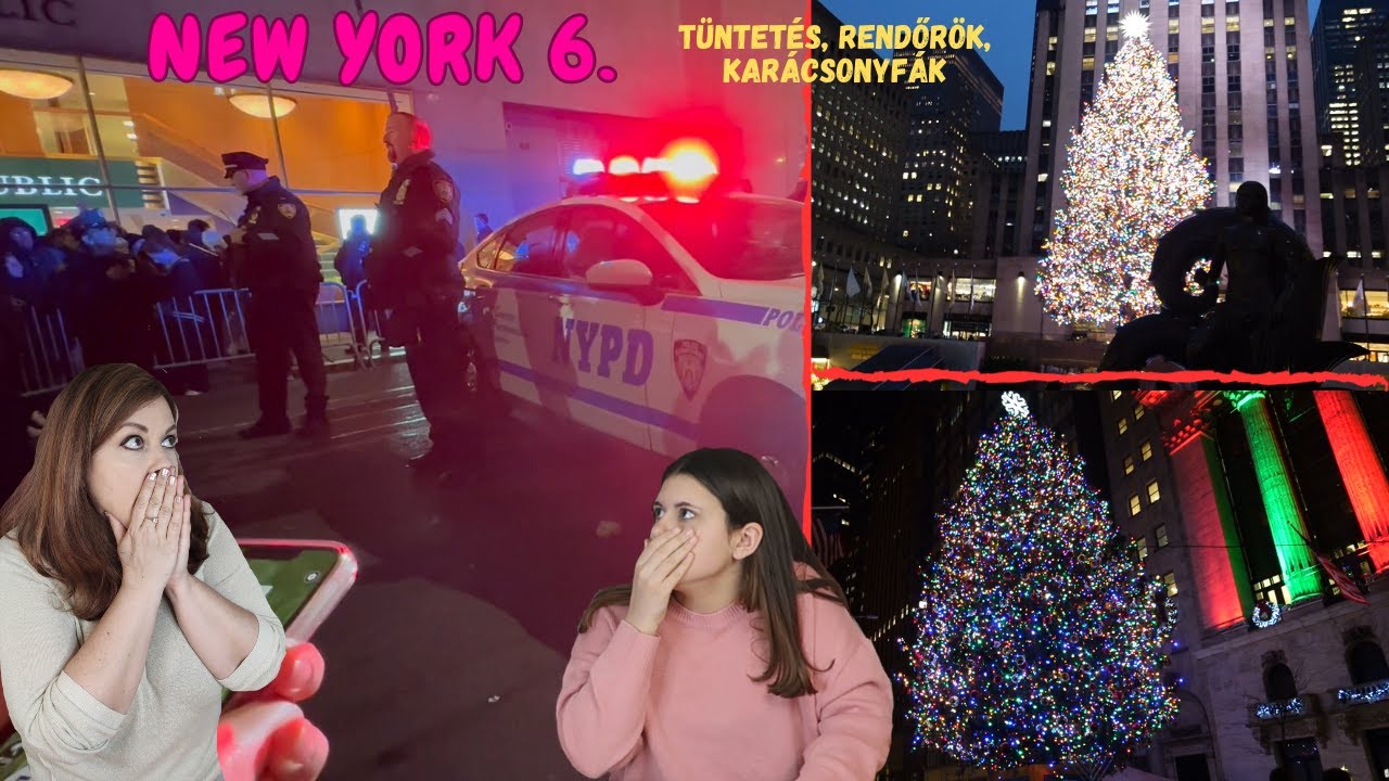 NEW YORK 6: A KÉT LEGHÍRESEBB KARÁCSONYFA, RENDŐRI ŐRIZET DE KÖZBEN CSILLOGÓ FÉNYJÁTÉK