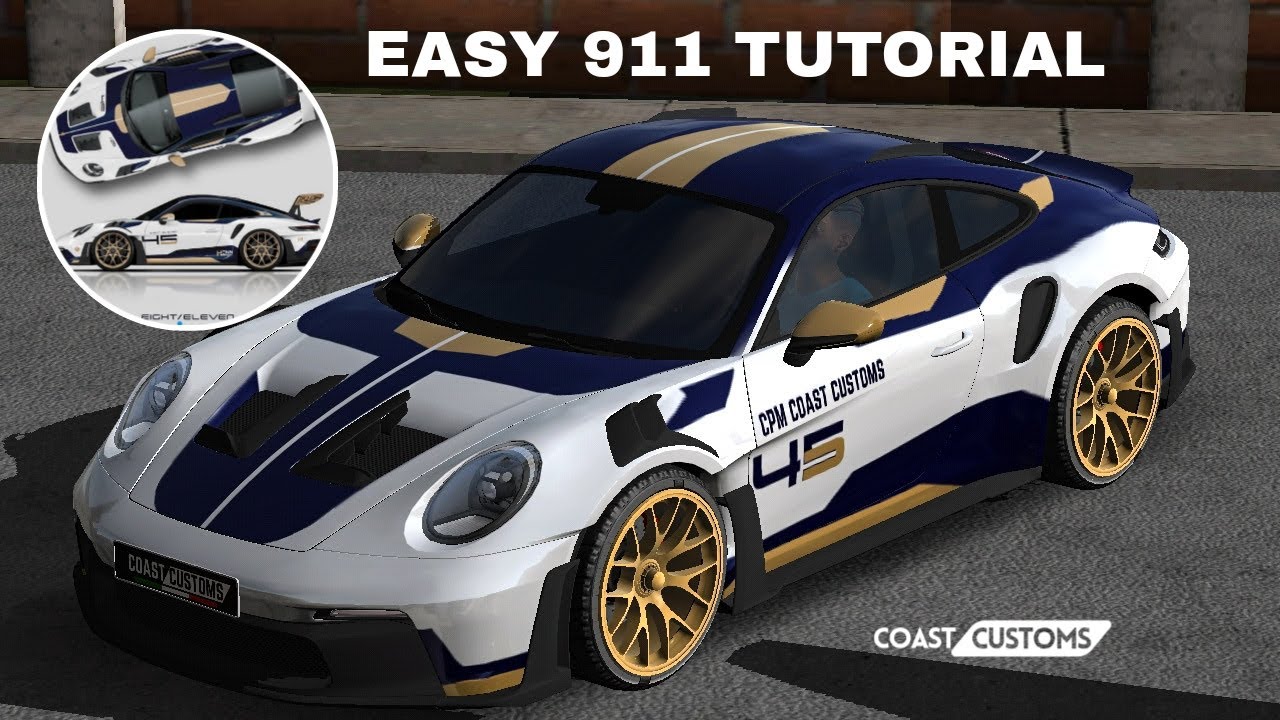 How to Design Easy Porsche 911 Livery on Car Parking Multiplayer | Tutorial 1