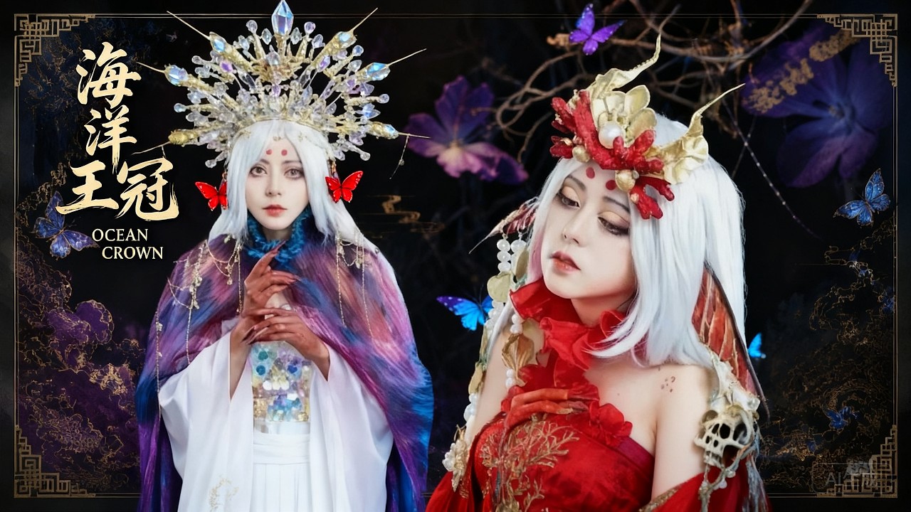 【Eng sub】手工大神耗時180小時全手工定制海洋王冠，為陰陽師人魚公主千姬冠冕稱王！ | 雁鸿Aimee