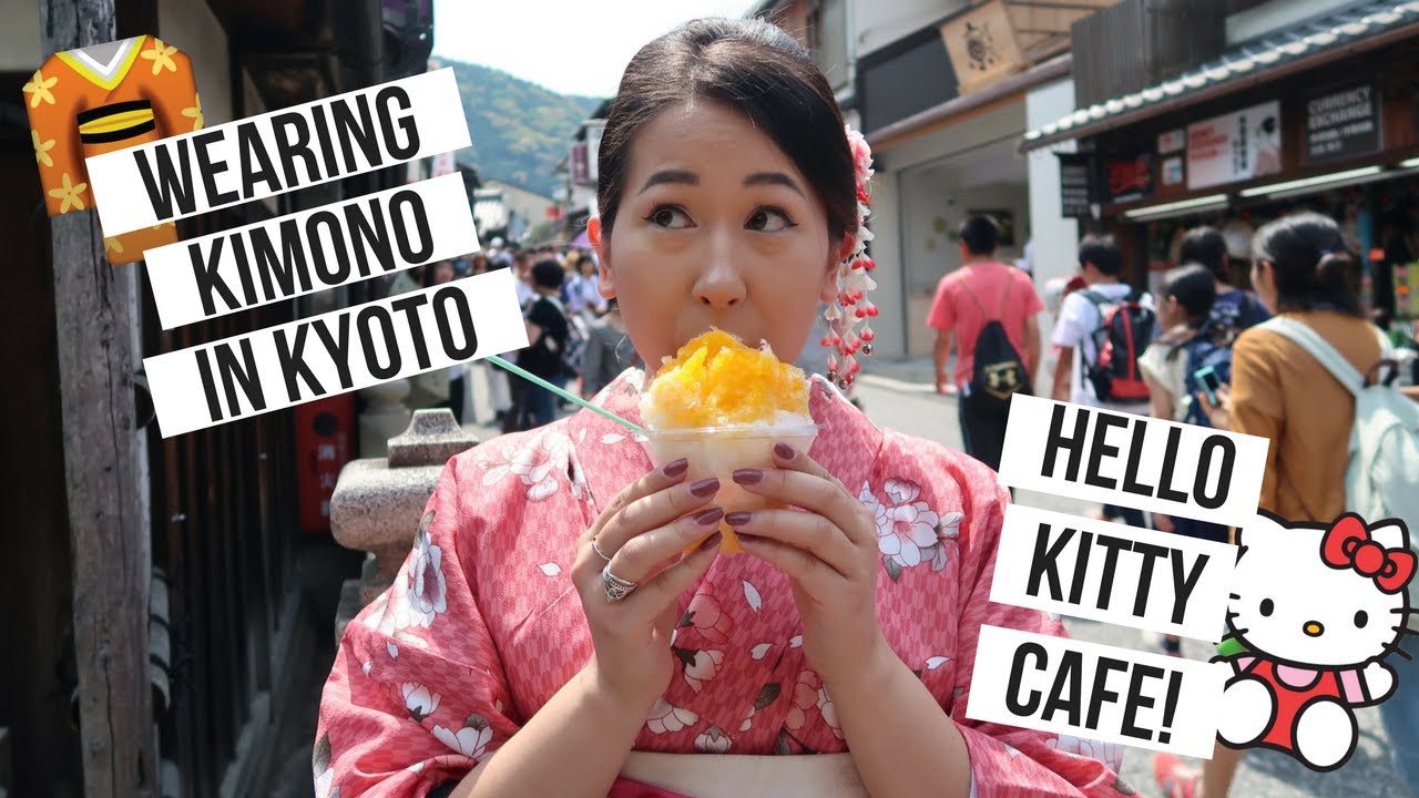 RENTING KIMONOS in Kyoto & Hello Kitty Cafe! // JAPAN VLOG #2