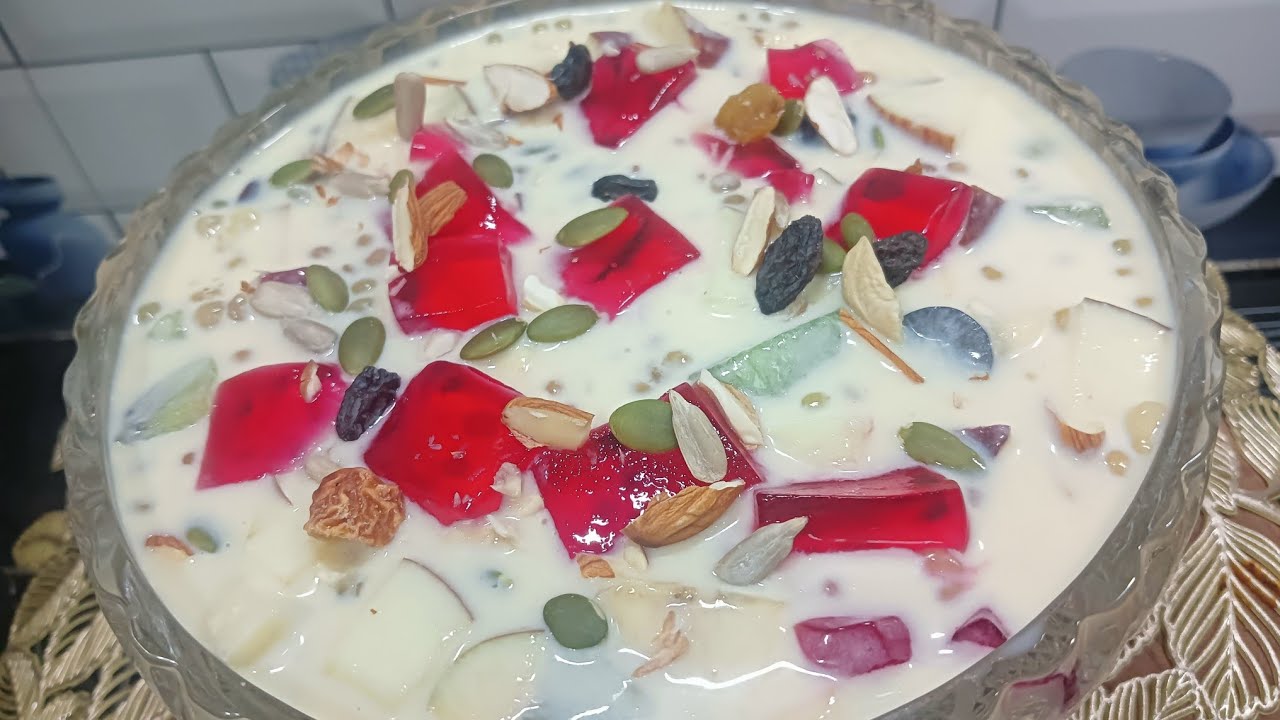 Sago Custard Fruits Drink # Ramadan Special Iftar Drink # Sago Fruits Custard Dessert # Summer Drink