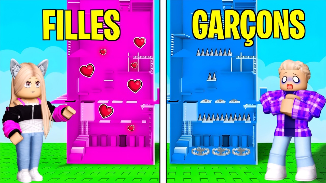 Filles Vs Gar&ccedil;ons TROLL TOWER dans ROBLOX !! (Version Extr&ecirc;me)