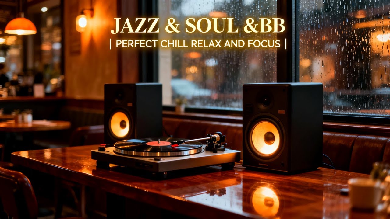 Late November Smooth Jazz and RnB for Study Nights | Warm Rainy Café Focus Ambience