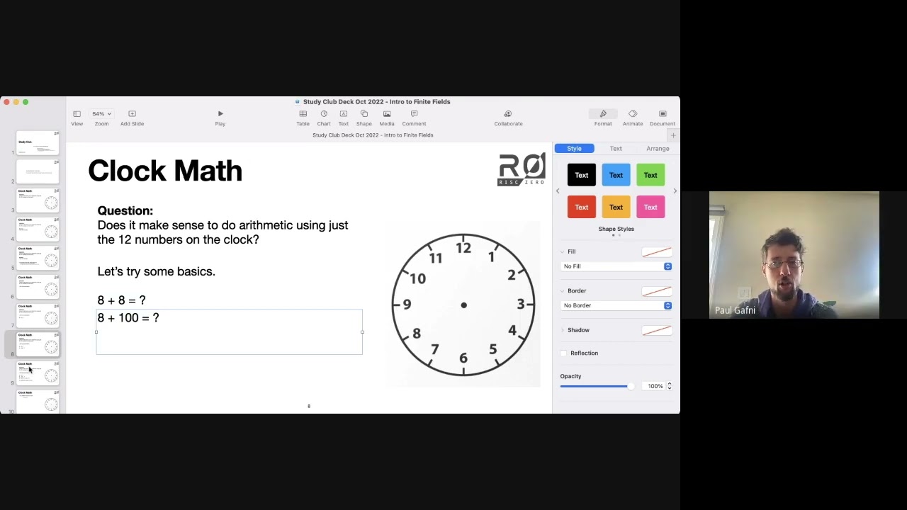 Clock Arithmetic 1   Addition, Subtraction, & Multiplication