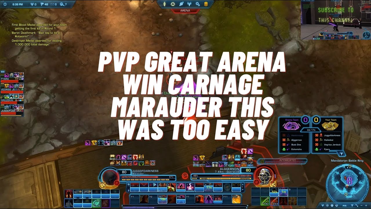 SWTOR - PVP Mandalorian Arena Win Carnage Marauder this was too easy