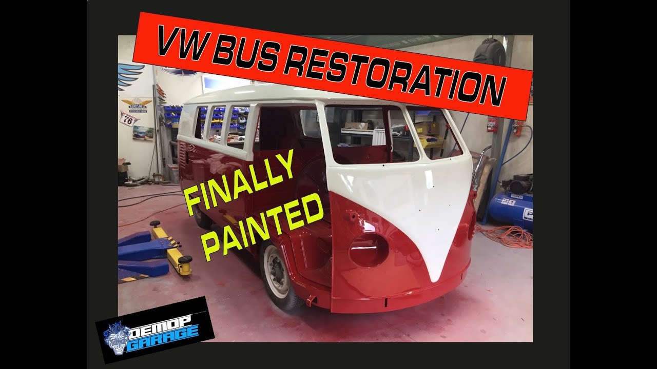 VW Bus Restoration -  HOW TO PAINT YOUR BUS AT HOME PART 6 #vwrestoration