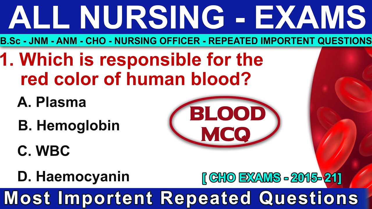 BSC NURSING ENTRANCE EXAM 2023 | BLOOD MCQ | AIIMS NORCET QUESTIONS AND ANSWERS