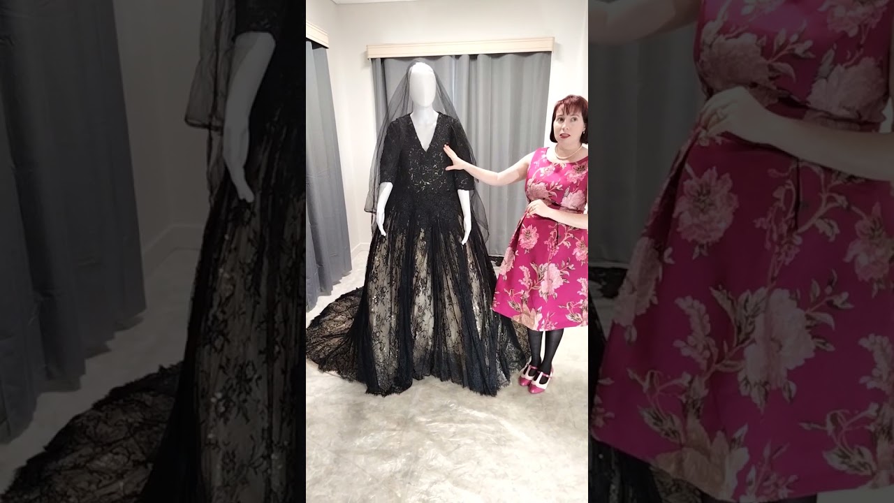 Order 406 Video 1 Black and Gold Champagne Wedding Dress