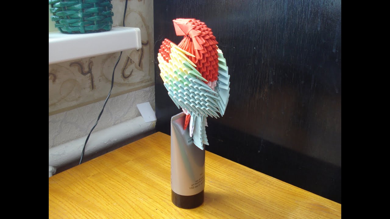 How to make a 3D origami Parrot