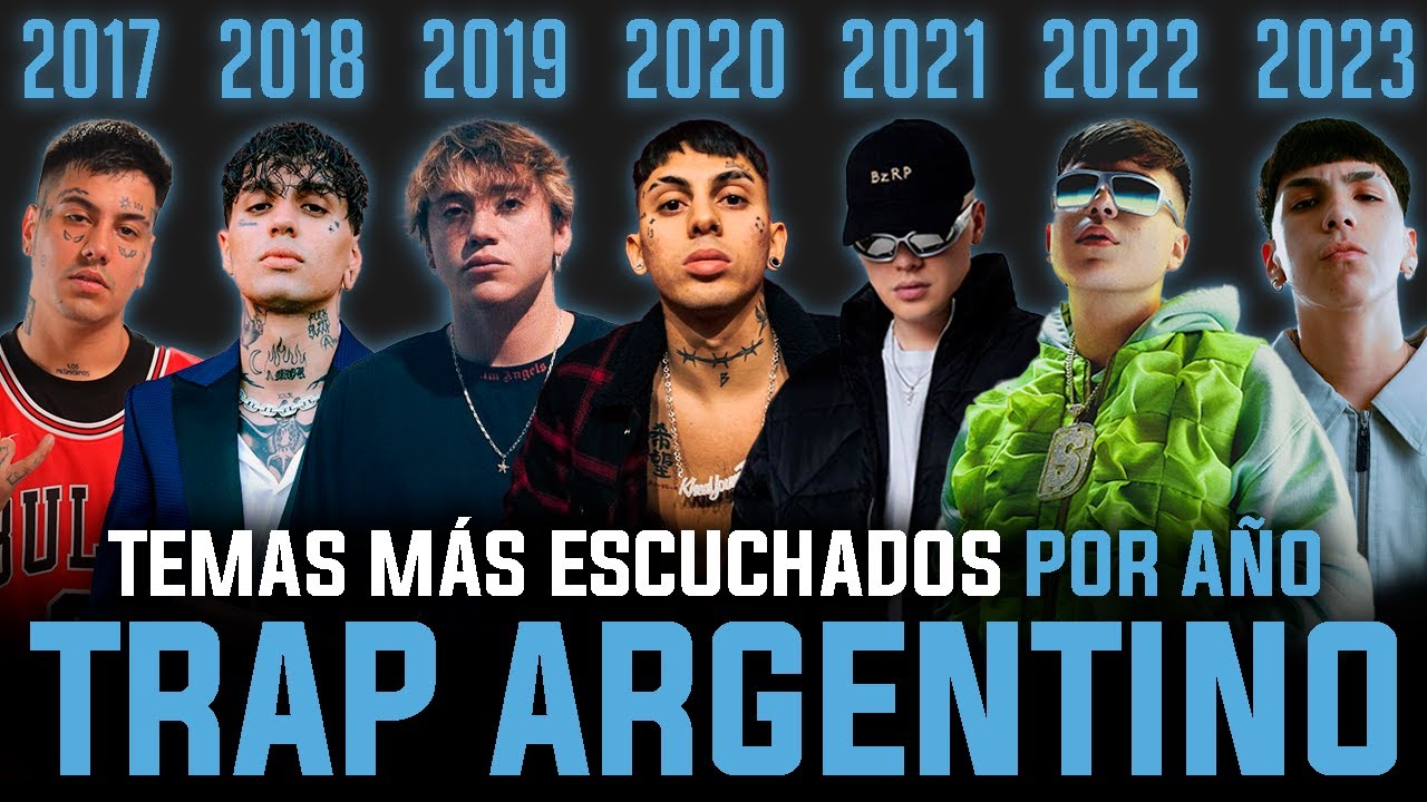 Los TEMAS de TRAP ARGENTINO más escuchados POR AÑO (2017 - 2023)