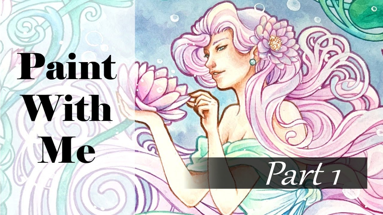 Enchanting Lily | Watercolor Painting Process | Paint With Me: Part 1 | Lofi Real-time Painting